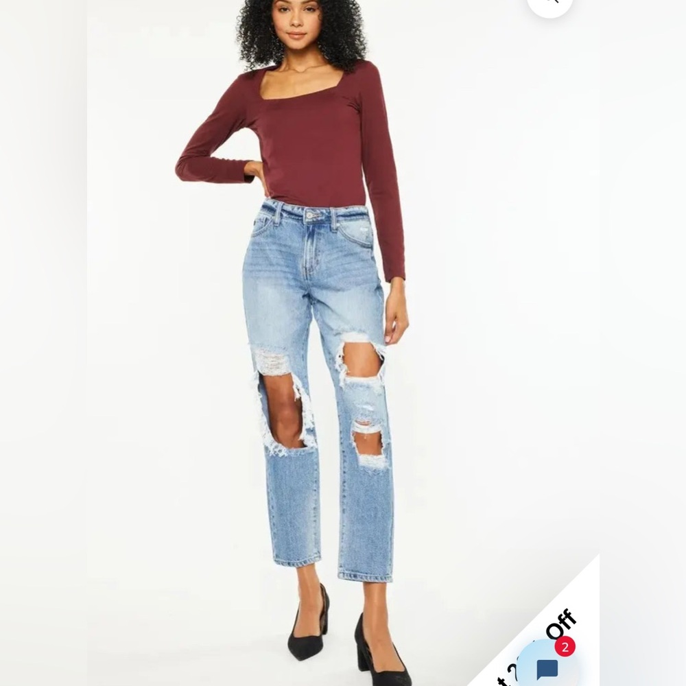 Distressed Blue Jeans